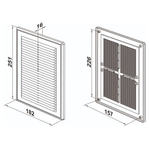 Решетка вентиляционная Zernberg Seria1 2518 182*251 мм