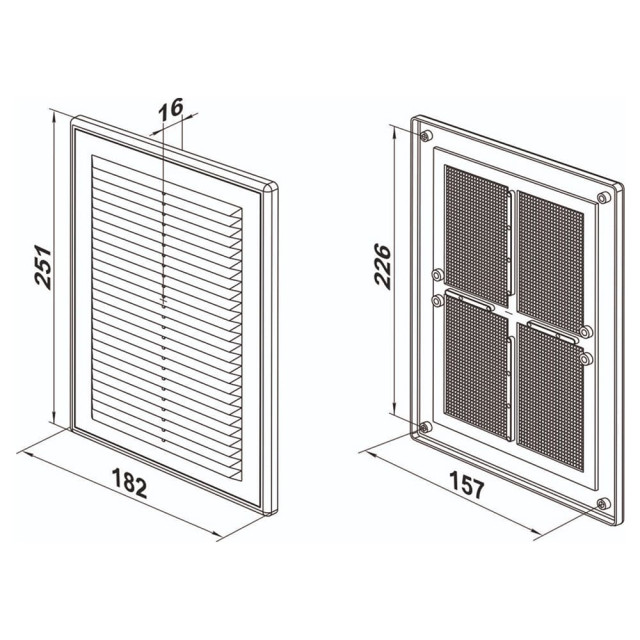 Решетка вентиляционная Zernberg Seria1 2518 182*251 мм