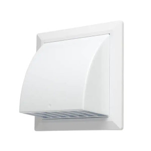 Вентрешетка Storm KF-1717-F125W фасадная 170*170 мм с обратным клапаном и фланцем 125 мм