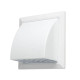 Вентрешетка Storm KF-1717-F125W фасадная 170*170 мм с обратным клапаном и фланцем 125 мм