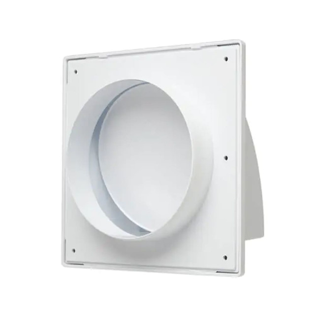 Вентрешетка Storm KF-1717-F125W фасадная 170*170 мм с обратным клапаном и фланцем 125 мм