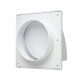 Вентрешетка Storm KF-1717-F125W фасадная 170*170 мм с обратным клапаном и фланцем 125 мм