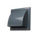Вентрешетка фасадная Storm KF-1717-F125GR 170*170 мм с обратным клапаном и фланцем 125 мм серая