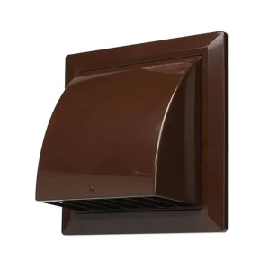 Вентрешетка Storm KF-1717-F125BR 170*170 мм фасадная с обратным клапаном и фланцем 125 мм коричневая
