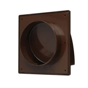 Вентрешетка Storm KF-1717-F125BR 170*170 мм фасадная с обратным клапаном и фланцем 125 мм коричневая