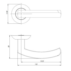 Ручка раздельная Ajax R.JR54.Sigma Sigma JR CP-8 хром 180 мм
