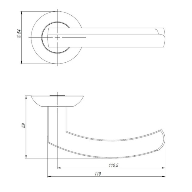 Ручка раздельная Ajax R.JR54.Sigma Sigma JR CP-8 хром 180 мм