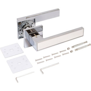 Ручка дверная Аллюр Лана CP/W 86211 13793 хром/белый