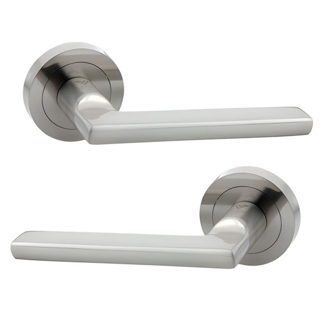 Ручка дверная Lockit Сплит R01 SN на круглой розетке