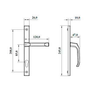 Гарнитур нажимной Astex 26/85мм ПП2В 00007717 коричневый