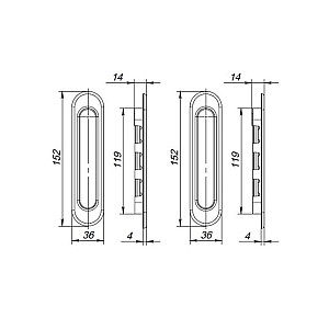 Ручки-купе Vela Kupe-Round M-1036 Black черный