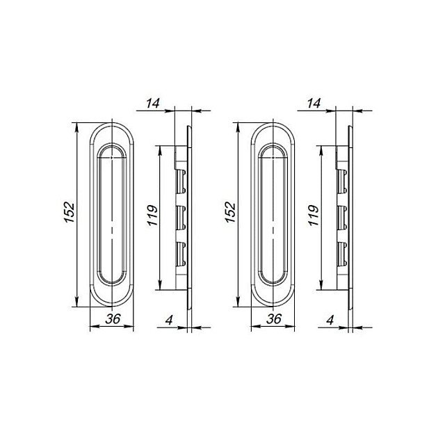 Ручки-купе Vela Kupe-Round V-1036 SN матовый никель