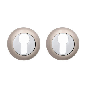 Накладка под цилиндр Vela DPC-Round SN/CP матовый никель/хром