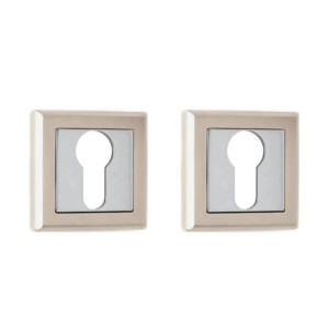 Накладка под цилиндр Vela DPC-Quadro SN/CP матовый никель/хром