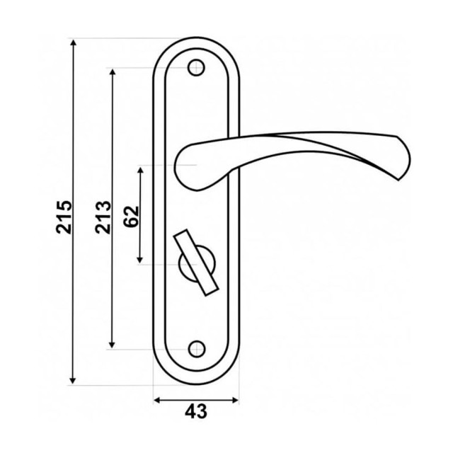 Ручки на планке Vela 62.24 WC SN/CP-R правая сатин/хром