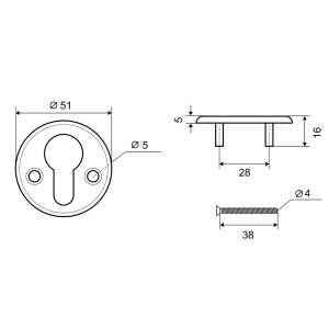 Накладка под цилиндр Фабрика Замков Е 002 SC (ЕТ)