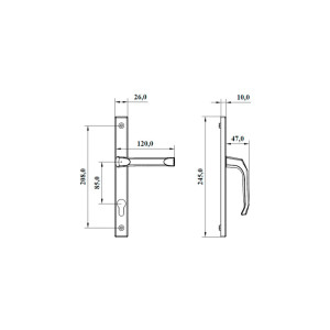 Гарнитур нажимной Astex 26/85мм ПП2В 00017367 серый