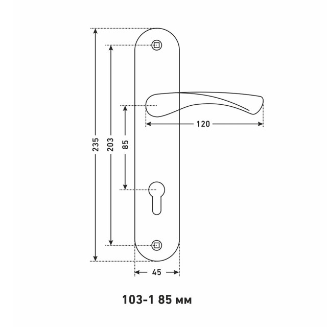 Комплект ручек Аллюр 103-1 85 мм CP хром
