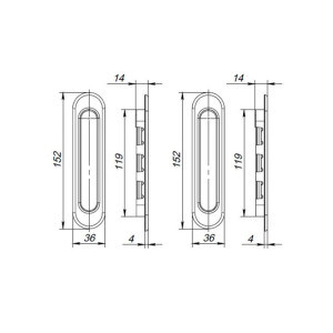 Ручки-купе Vela Kupe-Round M-1036 Black черный