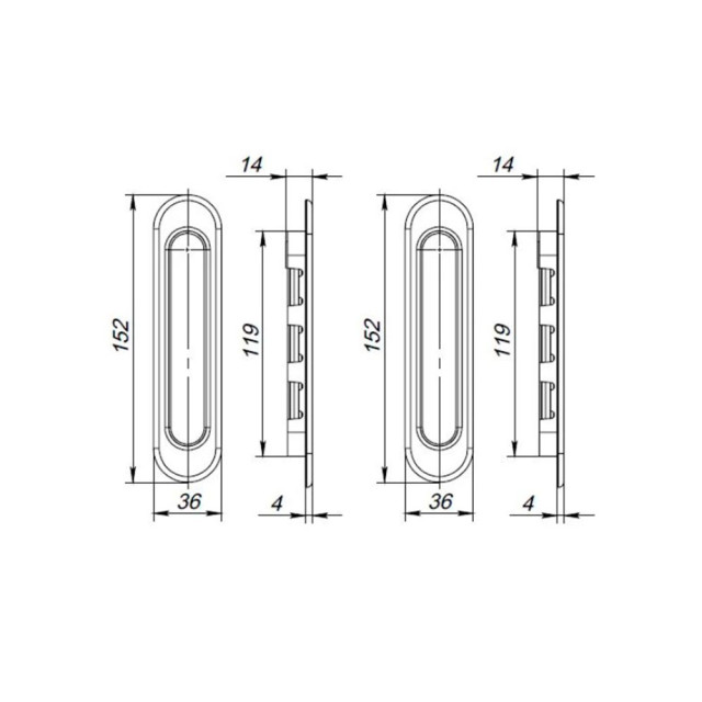 Ручки-купе Vela Kupe-Round M-1036 Black черный