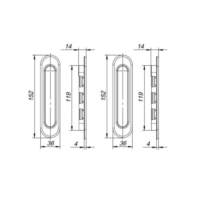 Ручки-купе Vela Kupe-Round V-1036 SN матовый никель