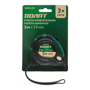 Рулетка Волат 20040-319 обрезиненный корпус 3 м*19 мм