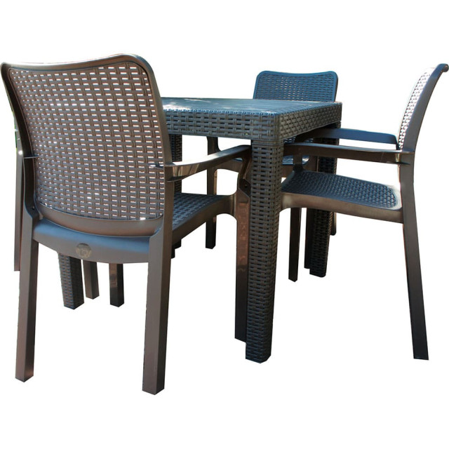 Стул InGreen Rattan пластиковый 506*580*833 мм горький шоколад