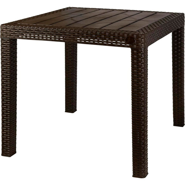 Стол InGreen Rattan пластиковый малый 789*789*701 мм горький шоколад