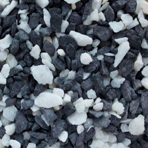 Щебень декоративный РуБелЭко мрамор/гранит черно-белый 5-10 мм 20 кг