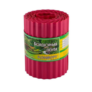 Бордюр Рыжий Кот Комфорт эконом 256032 для газонов грядок 20*900 см красный