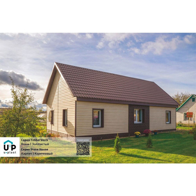 Сайдинг Ю-Пласт Тимберблок ясень золотистый