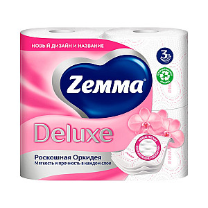 Бумага туалетная Zemma Deluxe Роскошная орхидея 3 слоя 4 рулона