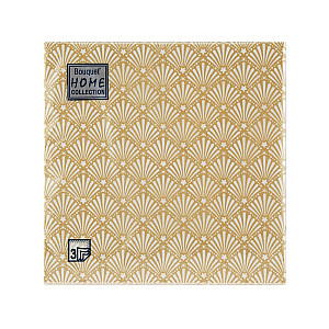 Салфетки декоративные Bouquet Home Collection Classic Золотой веер 25149 33*33 см 3 слоя 20 шт
