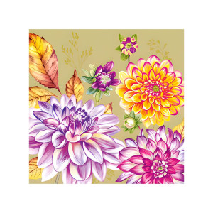 Салфетки декоративные Bouquet Home Collection Classic Георгины 25337 33*33 см 3 слоя 20 шт