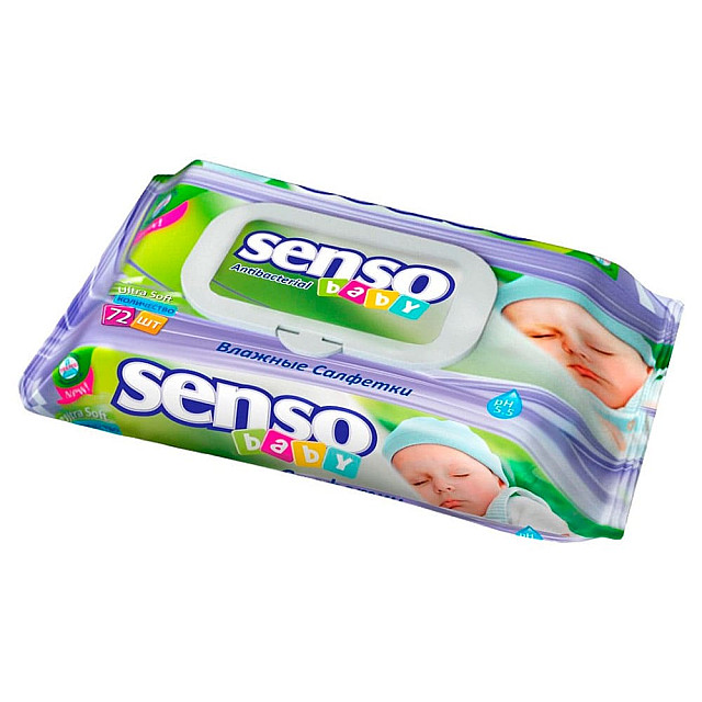Салфетки влажные Senso Baby для детей 72 шт