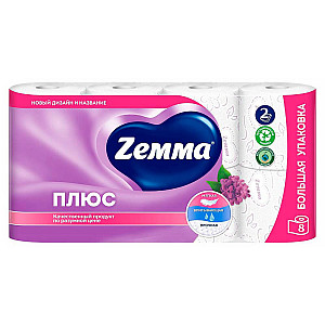 Бумага туалетная Zemma Плюс Сирень ароматизированная 2 слоя 8 рулонов