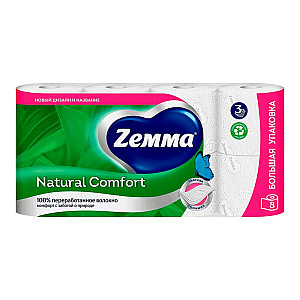 Бумага туалетная Zemma Natural Comfort 3 слоя 8 рулонов