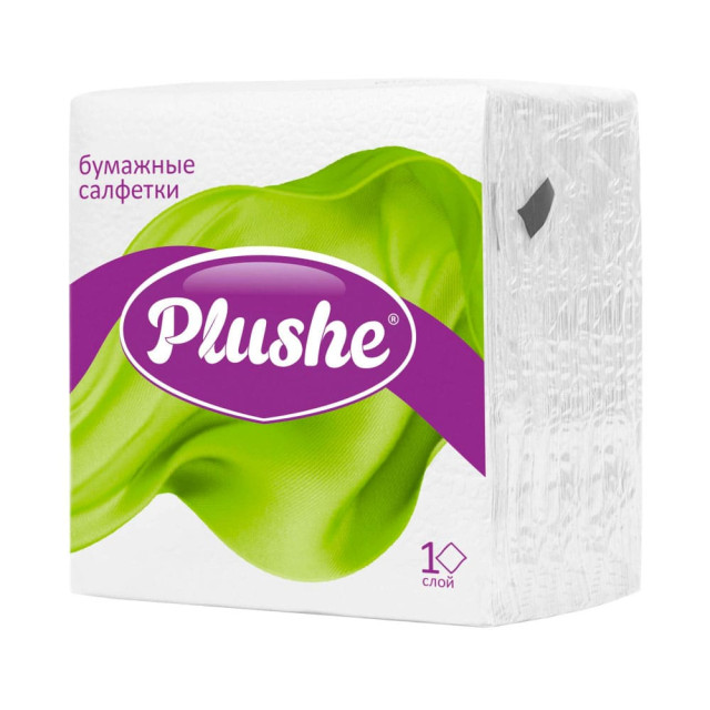 Салфетки бумажные Plushe Super Light 1 слой 225*225 мм 70 листов