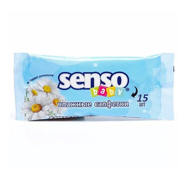 Салфетки влажные Senso baby для детей 15 шт