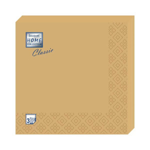 Салфетки декоративные Bouquet Home Collection Classic GOLD 37005 33*33 см 3 слоя 20 шт