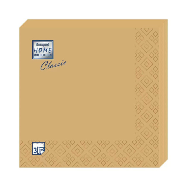 Салфетки декоративные Bouquet Home Collection Classic GOLD 37005 33*33 см 3 слоя 20 шт
