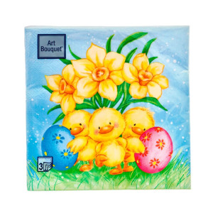 Салфетки декоративные Art Bouguet Пасхальные утята 57649 33*33 см 3 слоя 20 шт