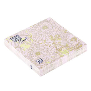 Салфетки декоративные Bouquet Home Collection Золотые цветы на сиреневом 57758 33*33 см 3 слоя 20 шт