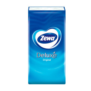 Платки носовые Zewa Deluxe 3 слойные с теснением белые неароматизированные