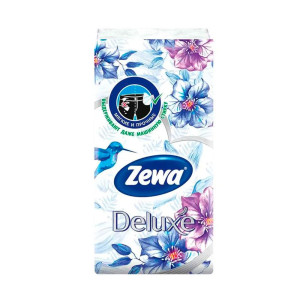 Платки носовые Zewa Deluxe Design 3-слойные с тиснением белые неароматизированные