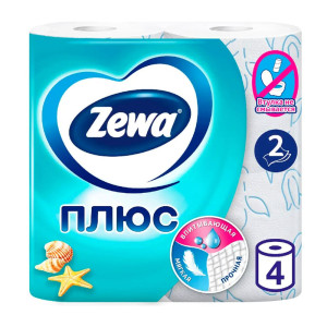 Бумага туалетная Zewa Плюс ароматизированная океан 4 рулона