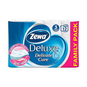 Бумага туалетная Zewa Deluxe без аромата 3 слоя 12 рулонов