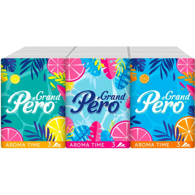Платочки гигиенические GrandPero ароматизированные 3 слоя