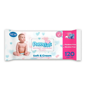 Салфетки влажные Paddlers Soft and Cream для детей 120 шт