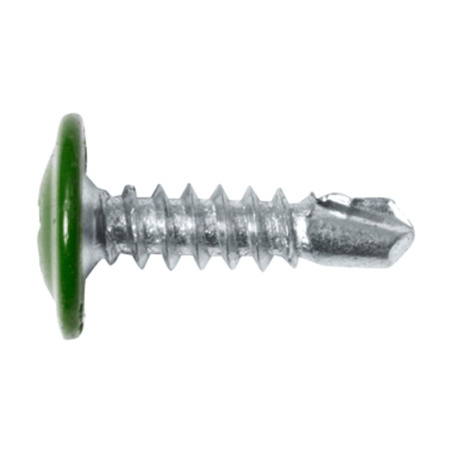 Саморез с прессшайбой 4.2*16 мм Starfix SMZ1-87144-50 цинк со сверлом RAL 6005 зеленый мох 50 шт